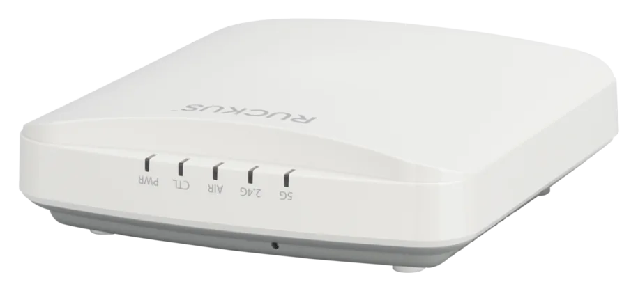 Een draadloos access point van Ruckus.